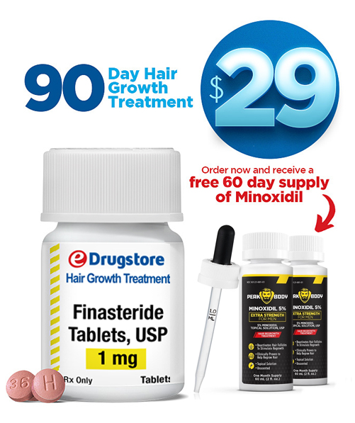 90 Finasteride with Free 60 day supply of Minoxidil