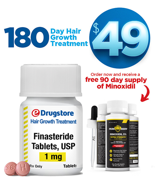 180 Finasteride with Free 90 day supply of Minoxidil
