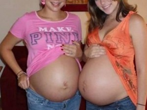 Two Happy Pregnant Teenagers - Teen pregnancy is on the rise in Memphis.