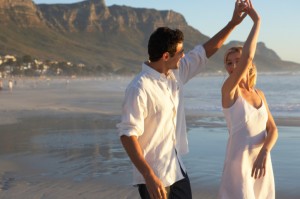 couple dancing on beach