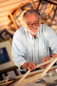 Mature man working in a wood shop