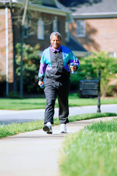 Man talking a brisk walk