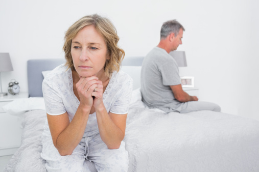 unhappy middle aged couple