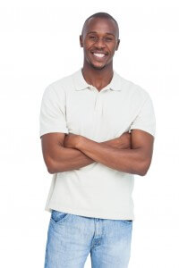 Smiling man, standing, portrait