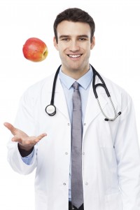 Medical doctor with an apple