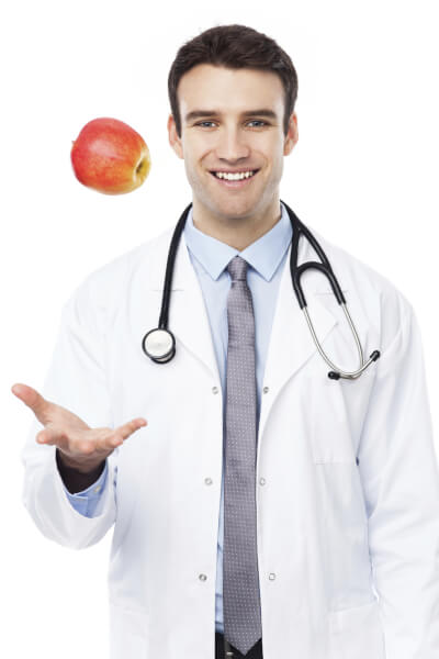 Medical doctor with an apple