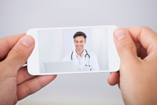 doctor on phone screen