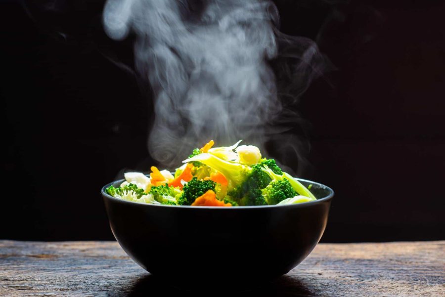 bowl of steamed vegetables