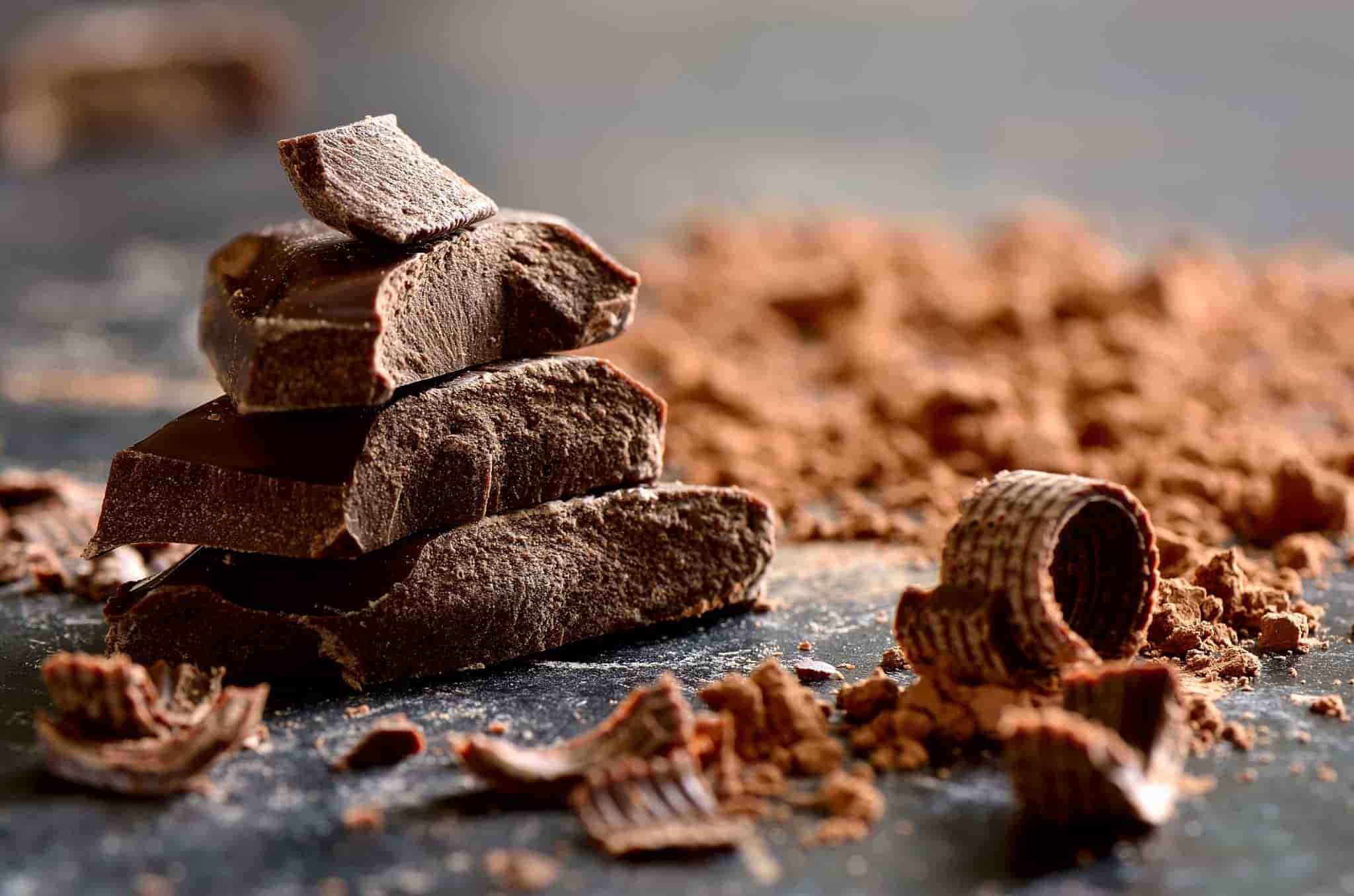 chocolate pieces and grated