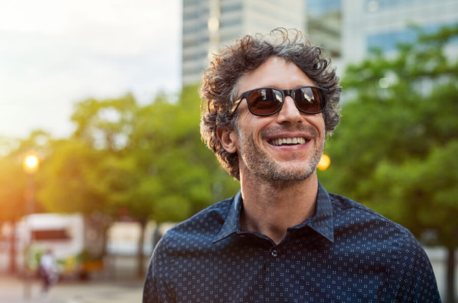 Man outside with sunglasses
