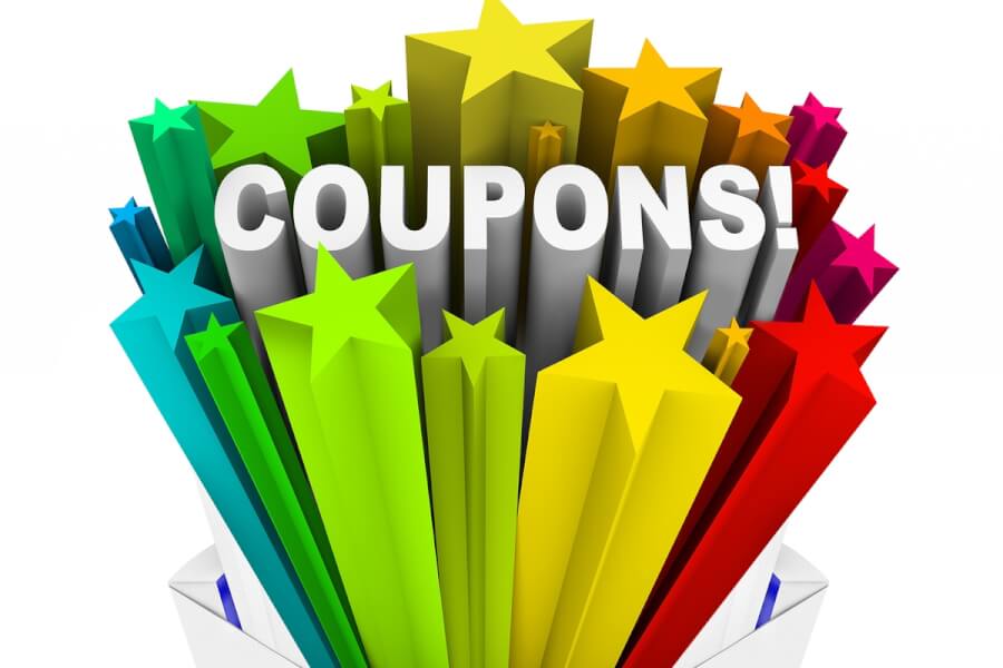 The word coupons with stars.