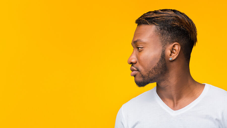 Profile of a man.