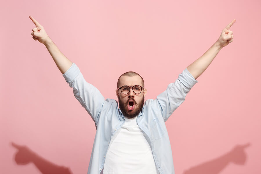 Man shouting in excitment