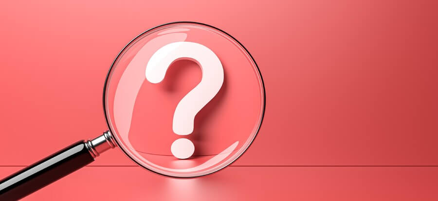 Magnifying glass and question mark