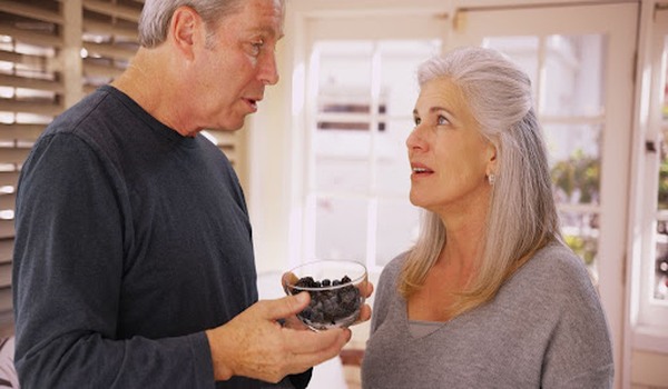 Older couple talking Older couple talking
