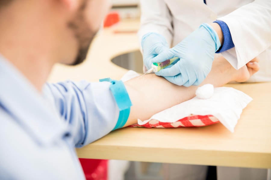 getting blood drawn for a test