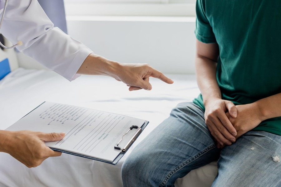 Doctor talking to patient