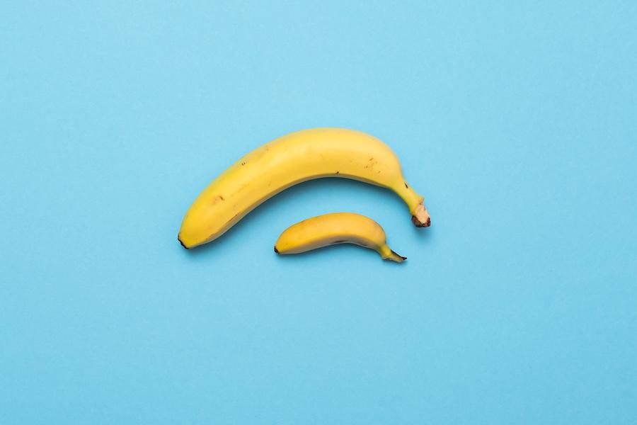 a big and a small banana