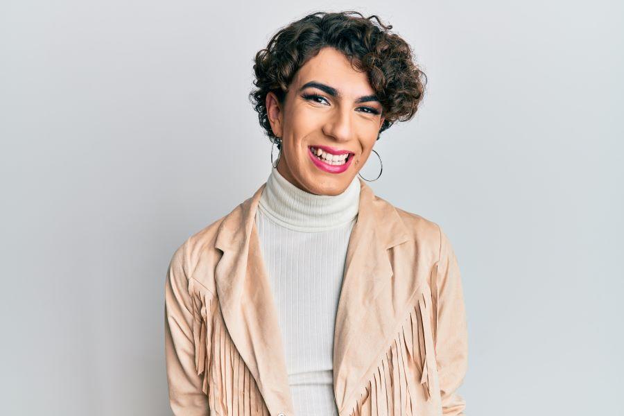 trans woman smiling
