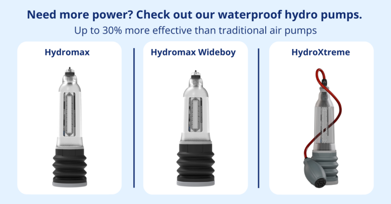 three different waterproof hydro pumps