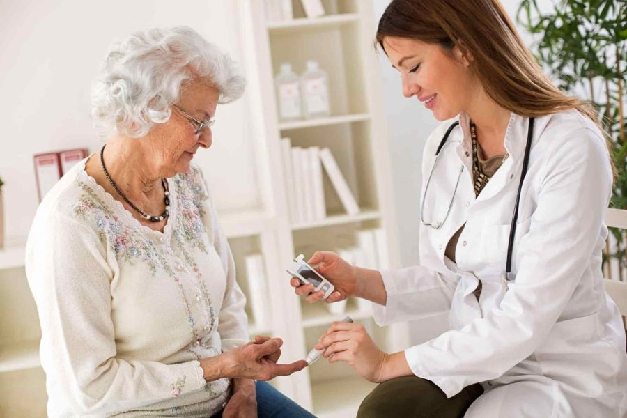 senior lady and female doctor in consultation