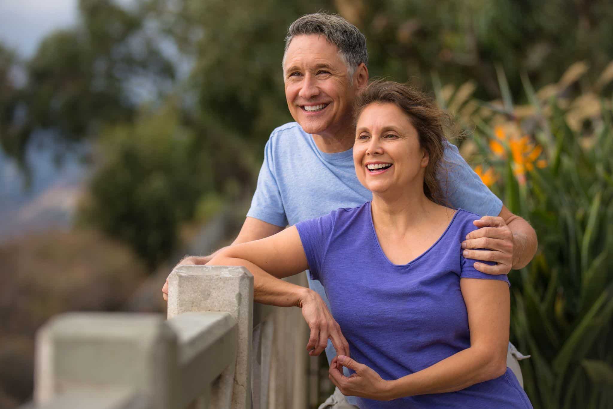 middle-aged couple smiling