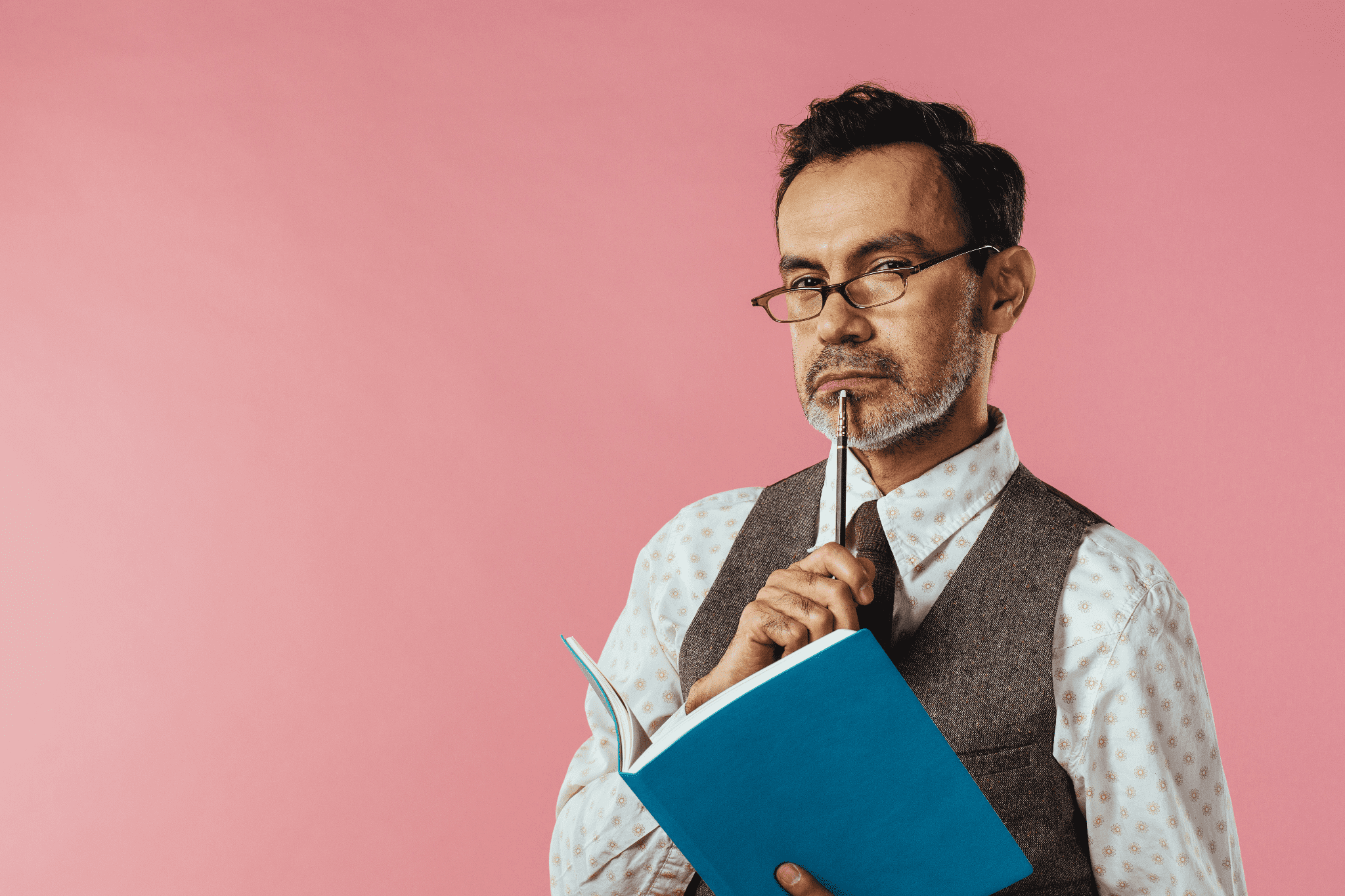 man taking notes
