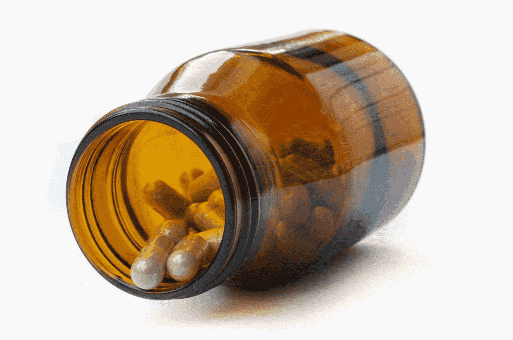 a tipped pill bottle