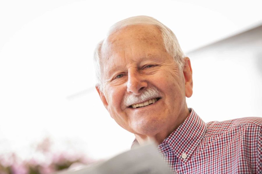 elderly man smiling