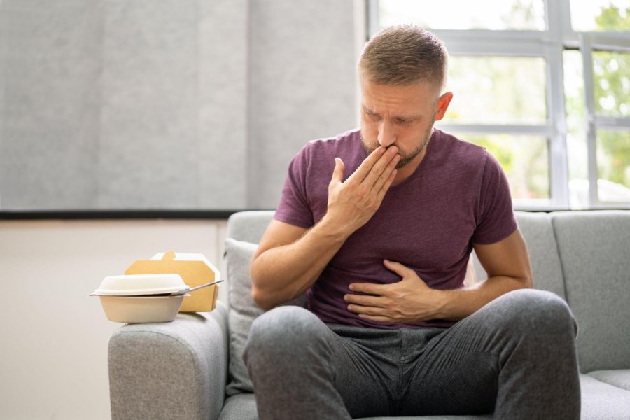 man getting heartburn from viagra