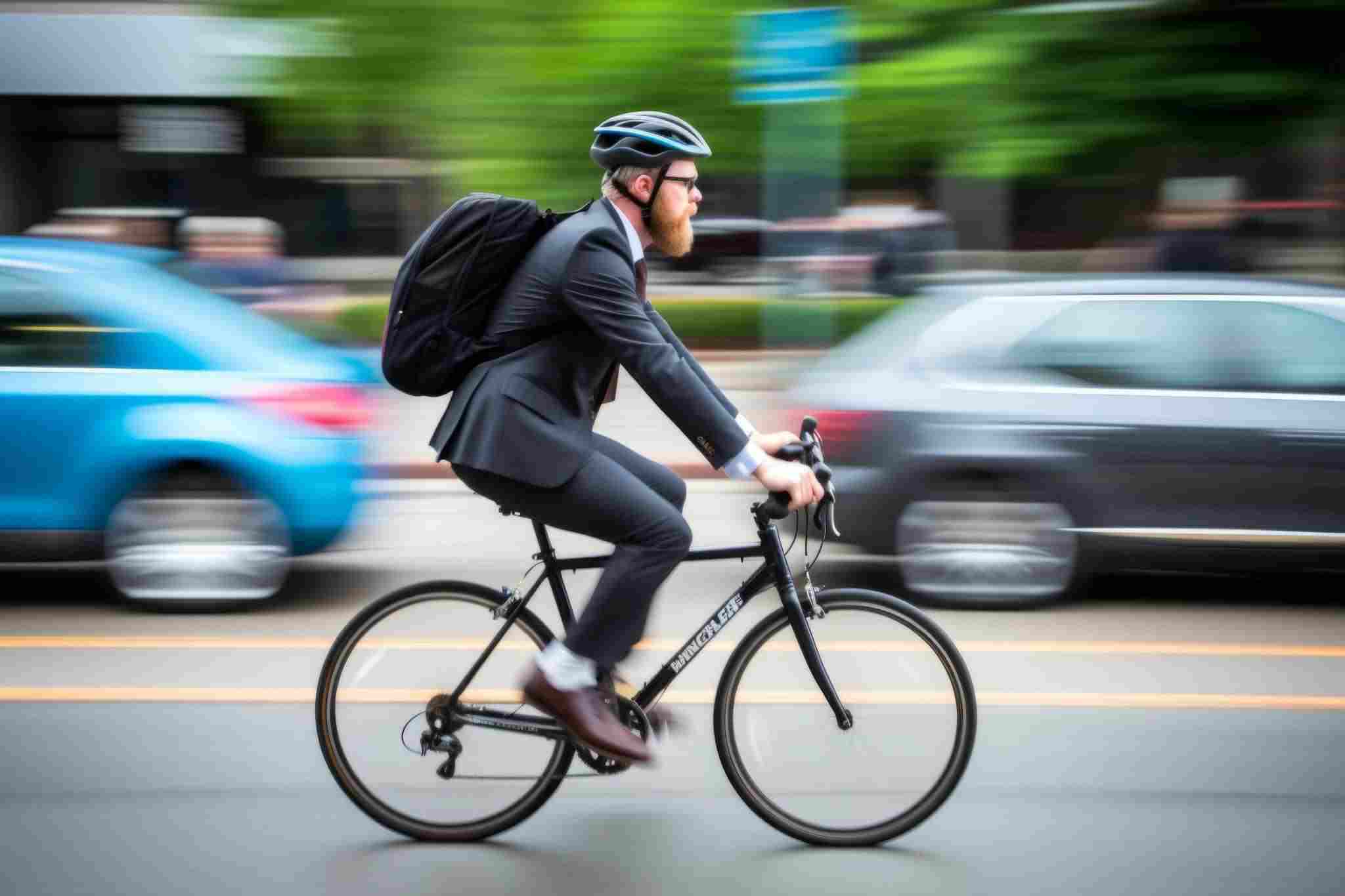 man riding a bycicle