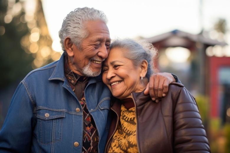 middle-aged couple hugging and happy with eroxon stimgel