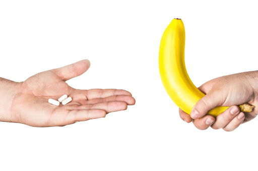 representation of an erect penis with a banana