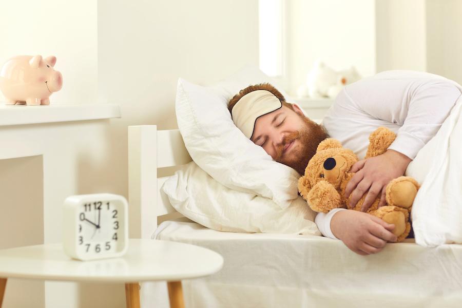 man sleeping peacefully and soundly