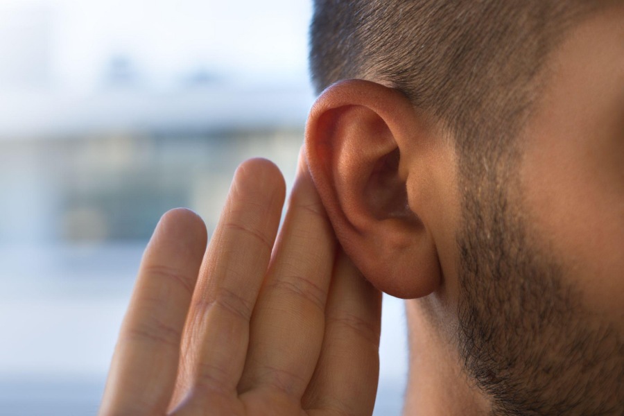 man listening