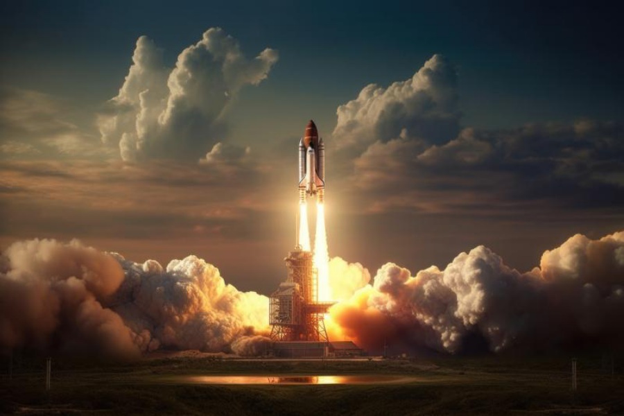 rocket ready for space travel