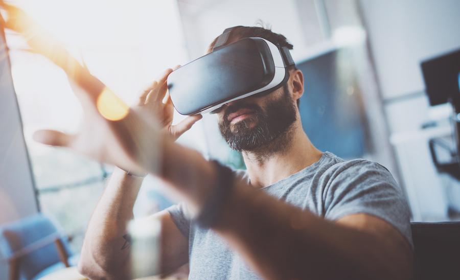 man wearing a VR headset