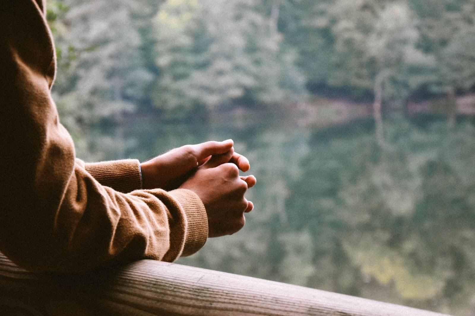 person at a cabin