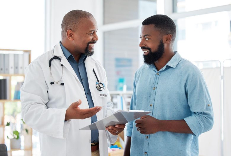 doctor explaining patient how to protect their health