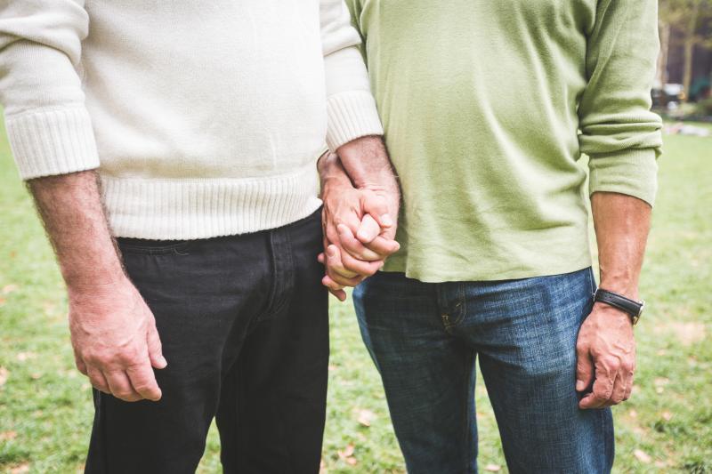 gay couple holding hands