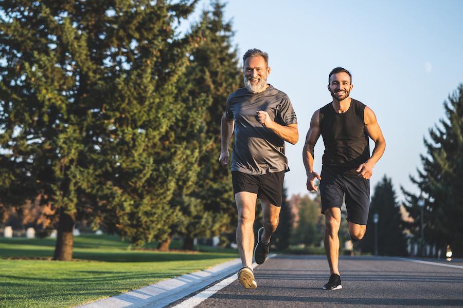 two men exercising as a means to reducing the risk of ED