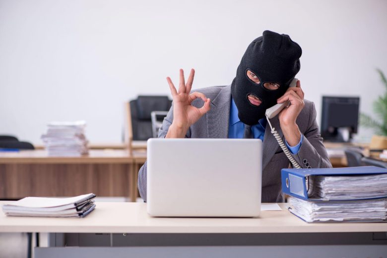 cybercriminal on the phone
