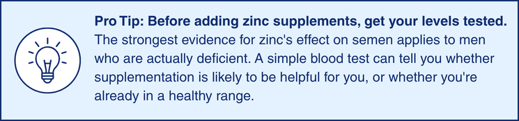 Pro tip: Test zinc levels before supplementing to improve semen quality