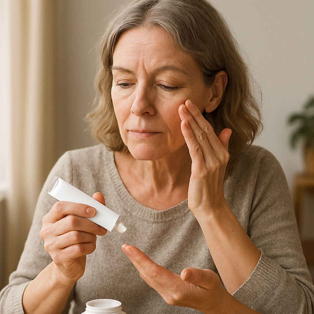 Two retinoid tubes side by side illustrating tretinoin vs adapalene for wrinkles.
