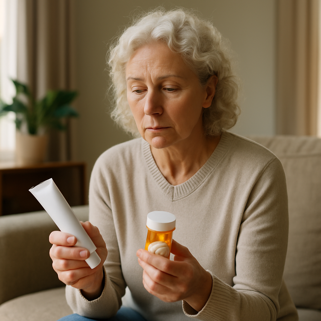 Tube of diclofenac gel vs oral diclofenac tablets for arthritis pain relief.