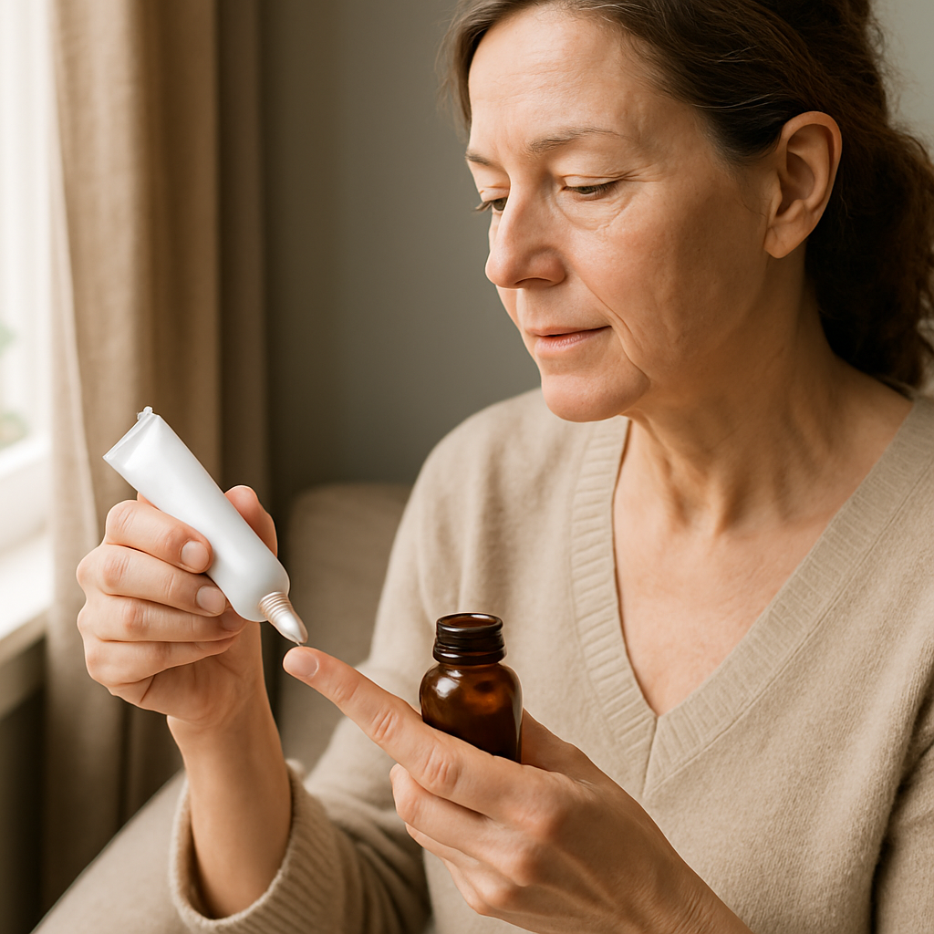 Two skincare bottles side by side illustrating tretinoin vs retinol for aging skin.